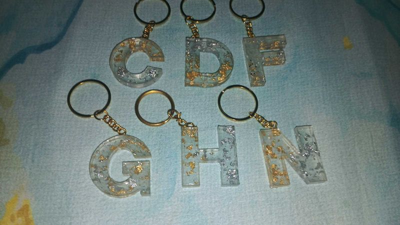 Resin Initial Keychains