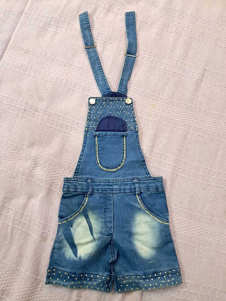 4 Pairs Kids Clothes Bundle: Dress, Overalls Etc
