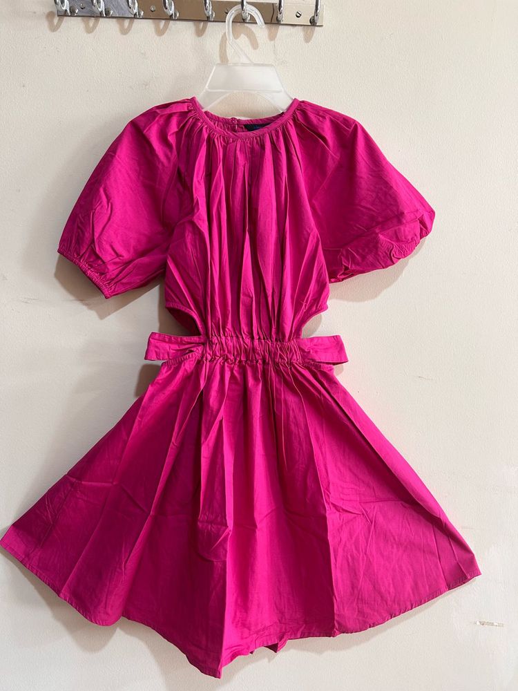 Pink Cutout Elegant Mini Dress