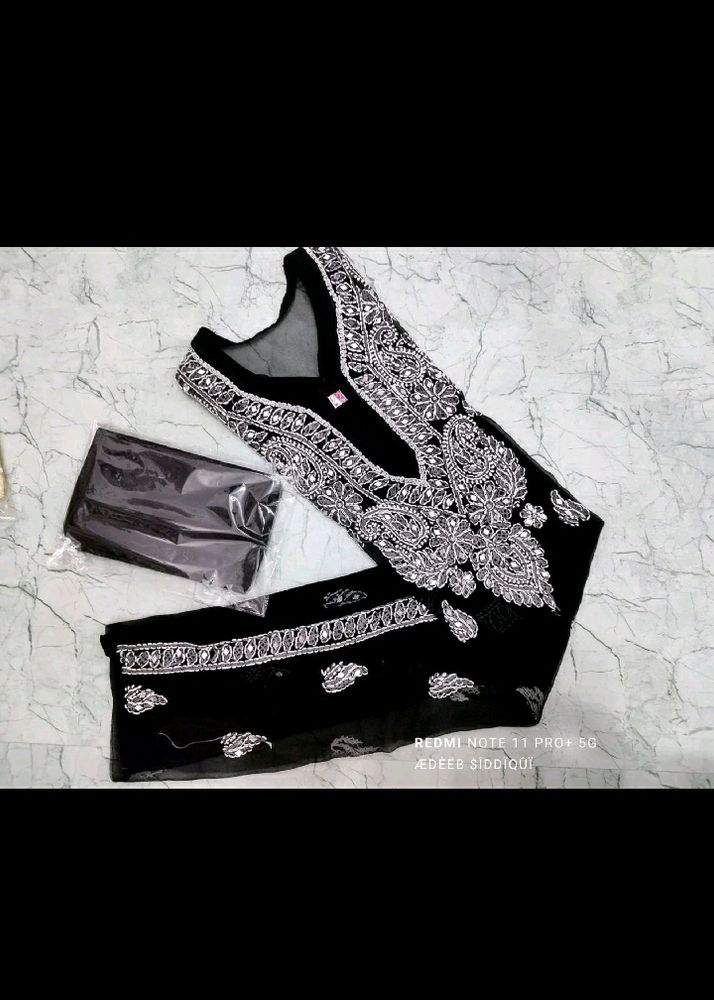 Lakhnavi Black Kurti