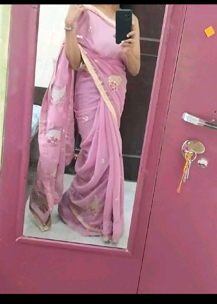 Elegant Pink Saree