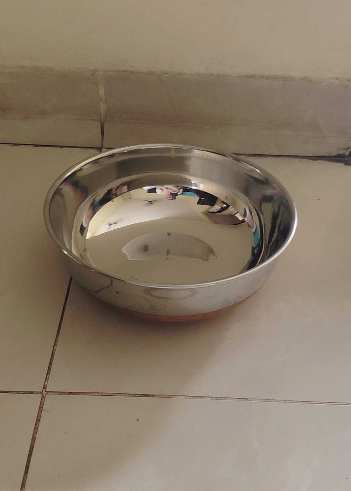 Unused Steel Kadai Copper Bottom Without Handle