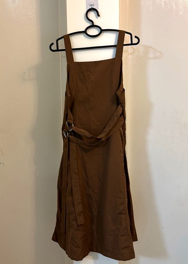 Brown Pinafore Dress