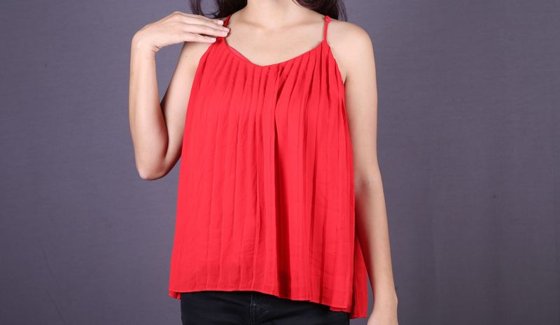 Red Sleeveless Top