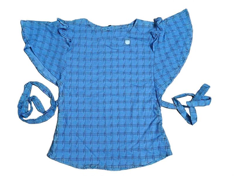 Cute Blue Checked Top