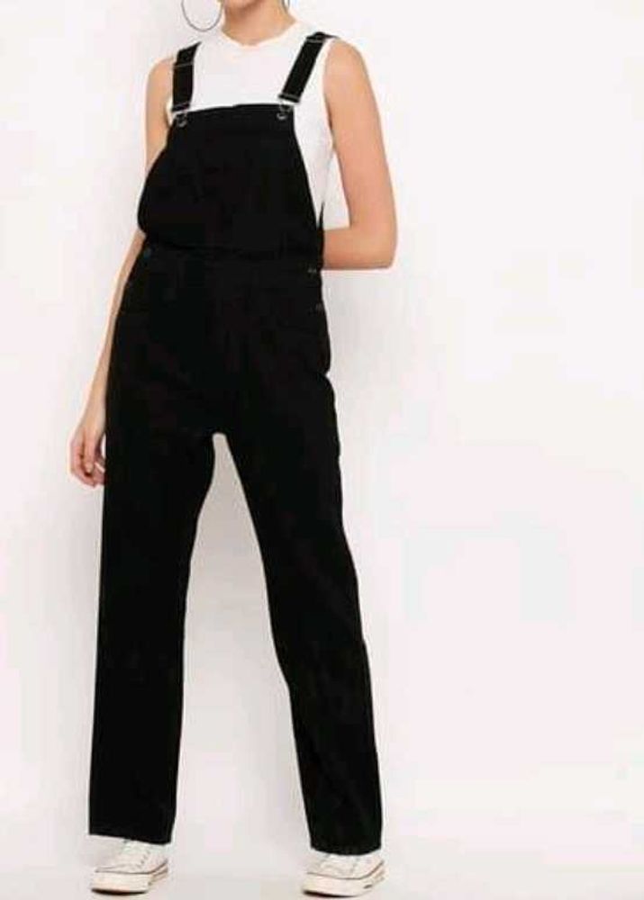 Black Denim Overalls