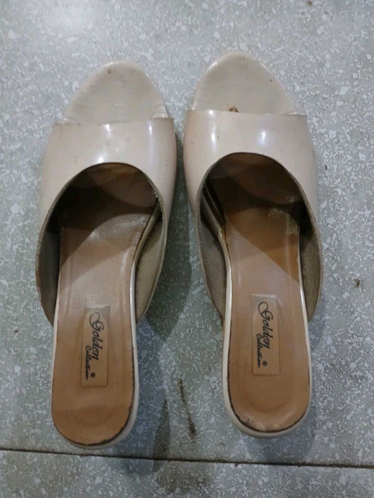 Beige Block Heels
