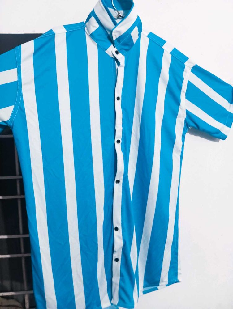 Striped Blue &amp; White Shirt