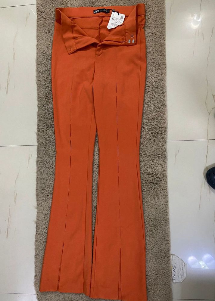 zara stretch cut out pants
