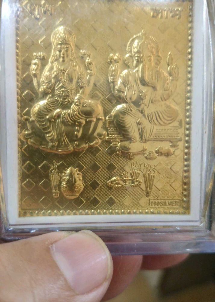 Lakshmi Ganesh Gold Plated Card