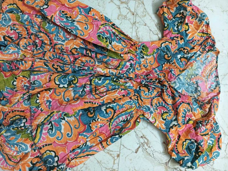 Colorful Paisley Print Dress