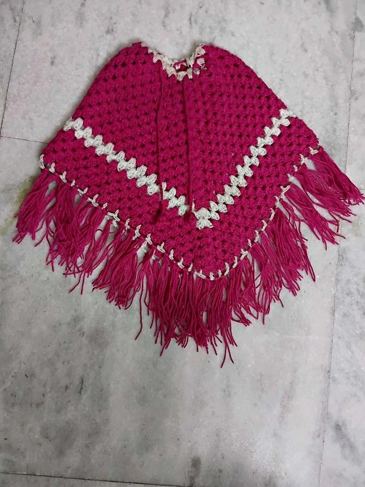 New Handmade Kids' Poncho(FREE FLOWER CLIP)