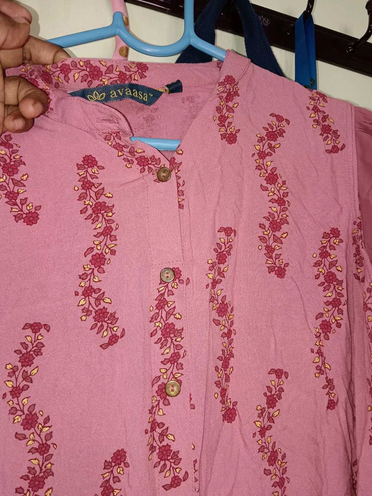 Pink Floral Print Tunic