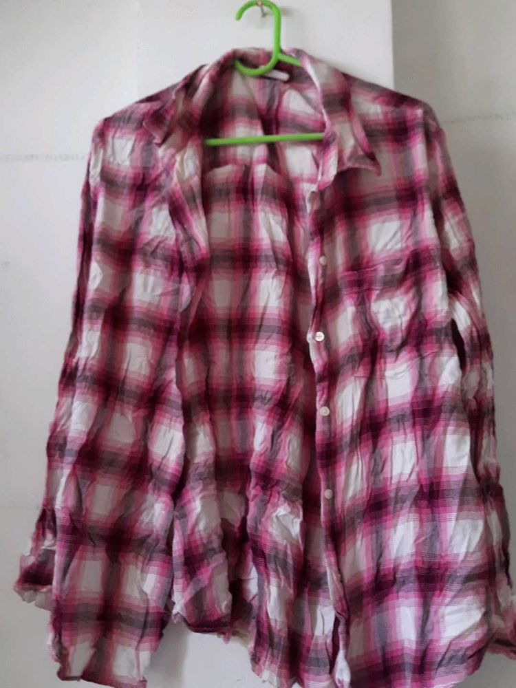 Pink Plaid Shirt