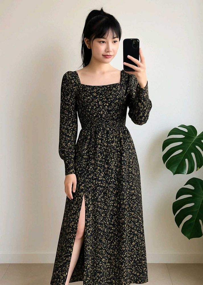 Floral Maxi Slit Dress