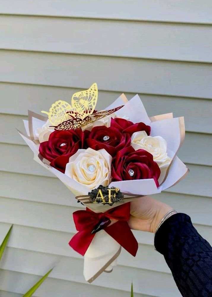 Handmade Ribbon Rose Bouquet 🎀✨😍