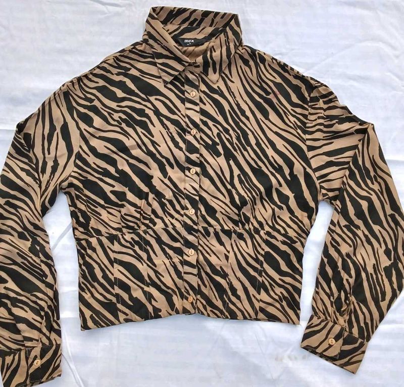 Zebra Print Long Sleeve Shirt