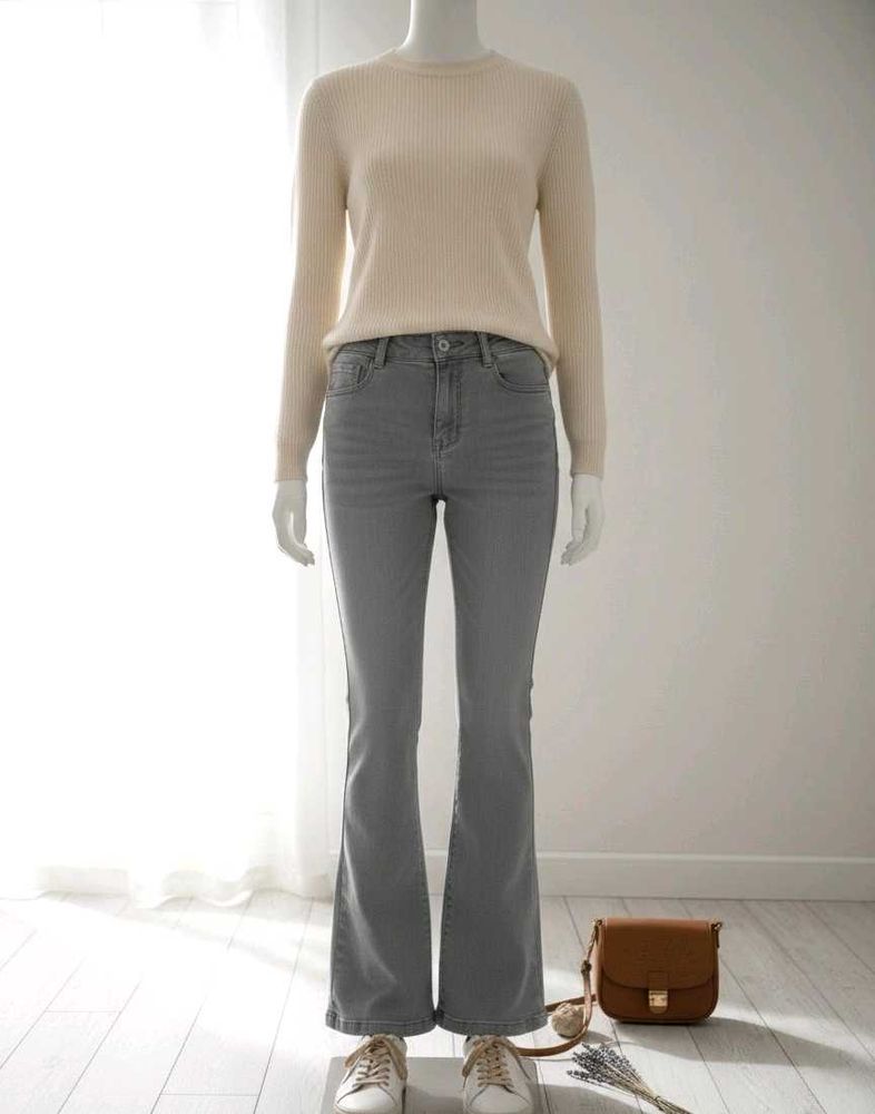 Gray Flare Jeans