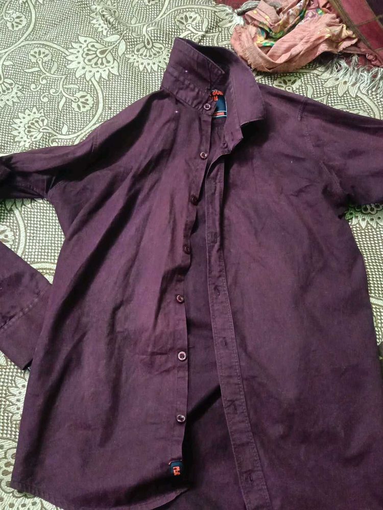 Men's Casual Purple Shirt