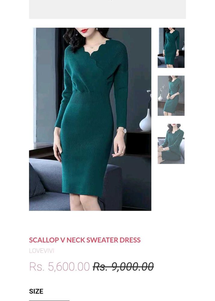 Elegant Green Sweater Dress