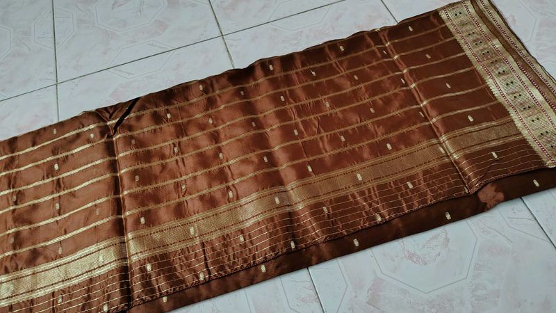 Brown Silk Blend Saree