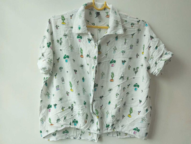 Cute Printed White Shirt 💚