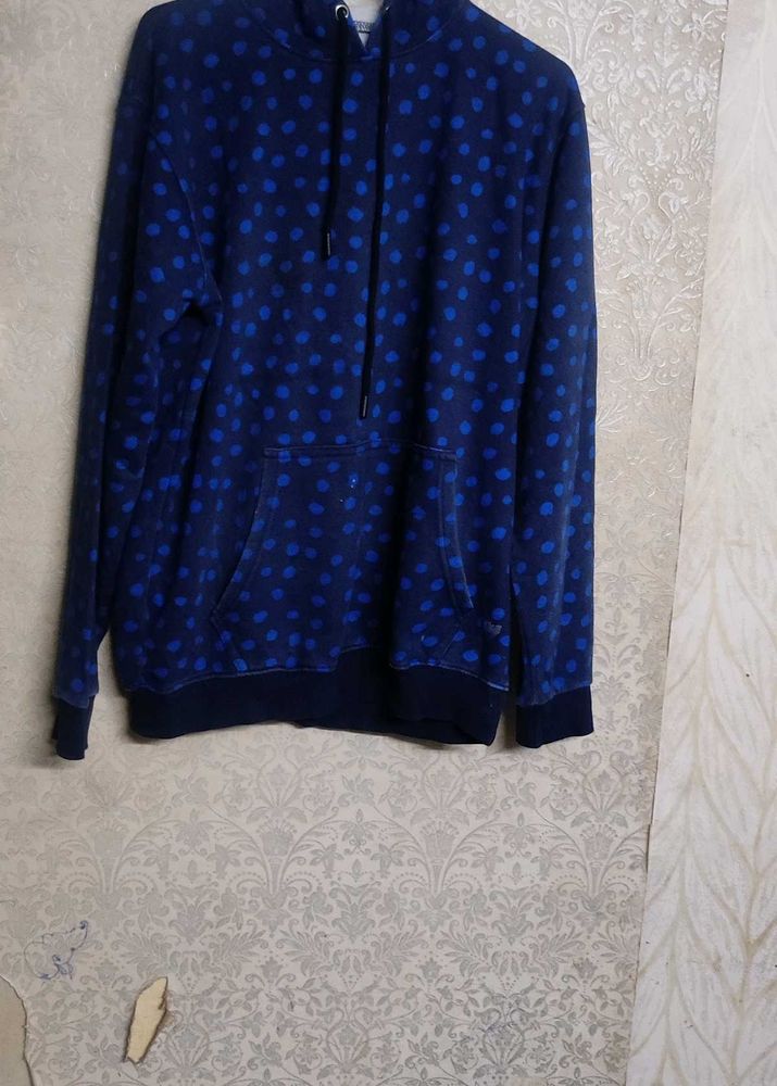 Blue Polka Dot Hoodie