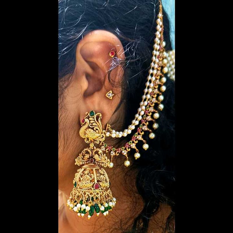 Golden Peacock Earrings