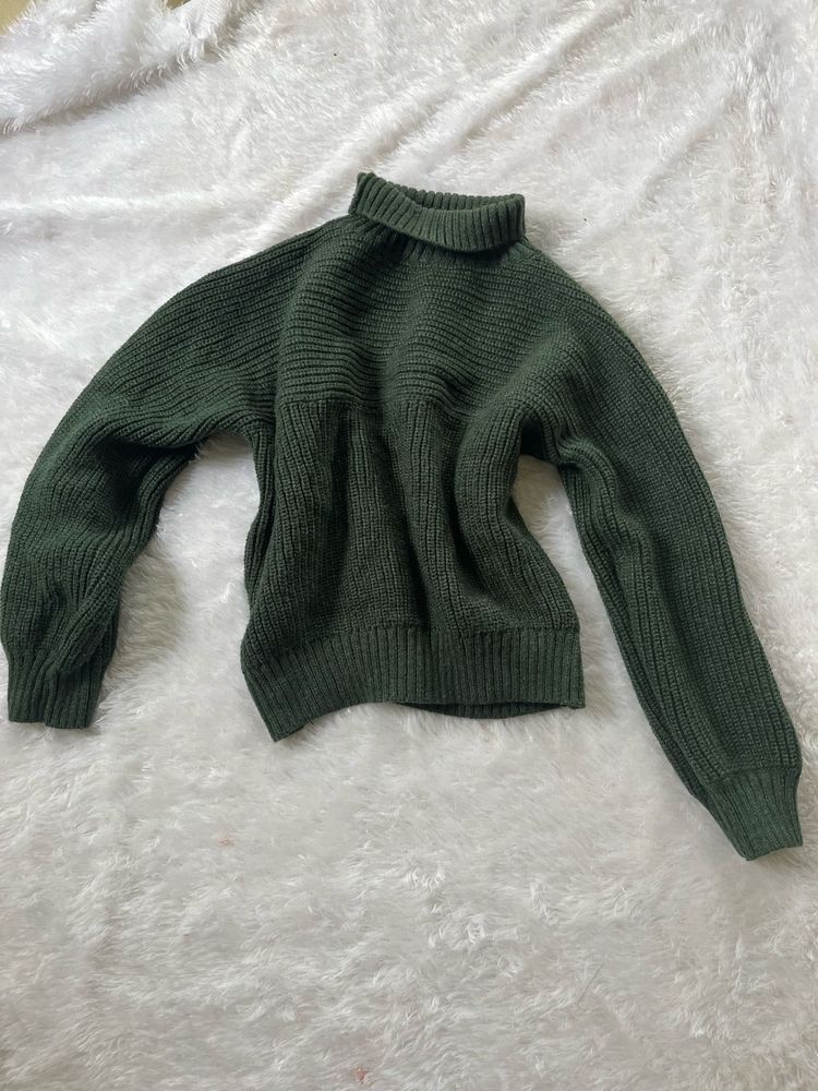 Green Oversized Sweater( Pure Wool)