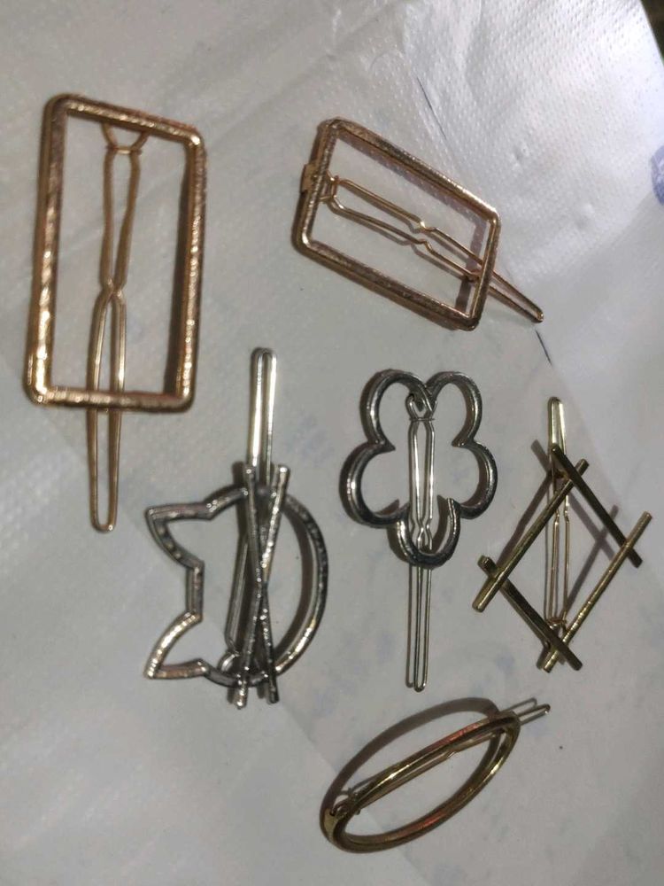 Mixed Metal Hair Clip Set