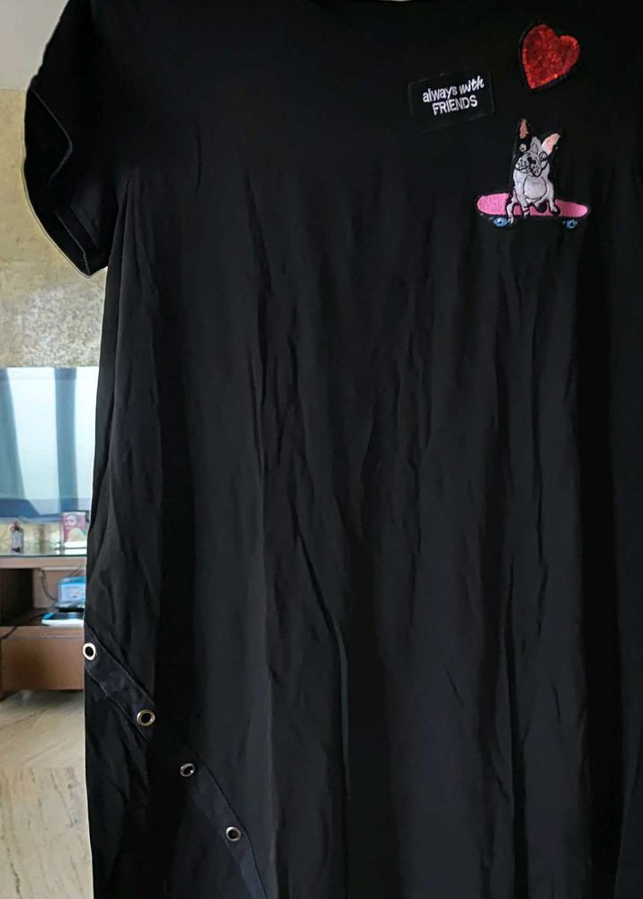 Cute Graphic Print T-Shirt Dress