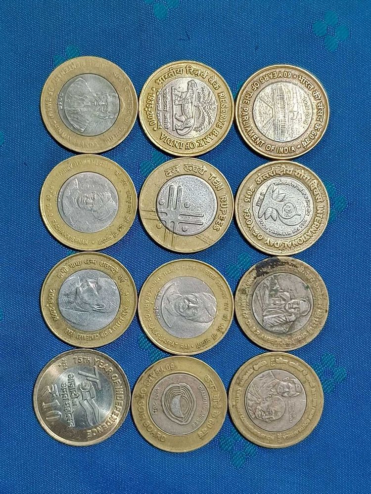 10 Rs Commemorative Coins Different Issue 12ps