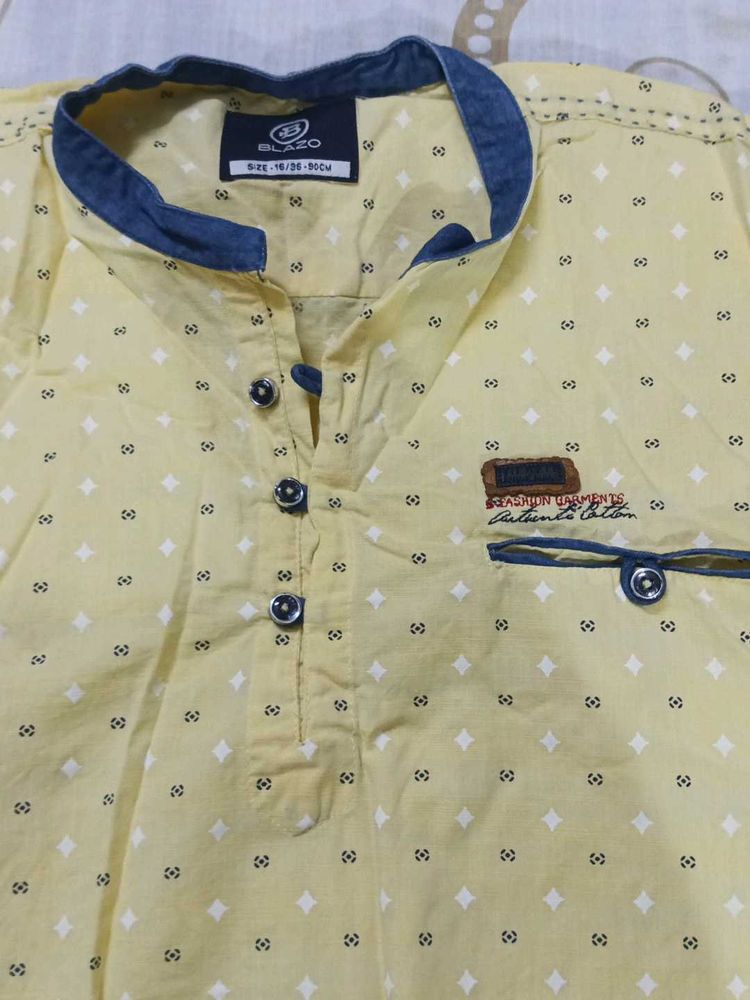 Cute Yellow Boys Shirt