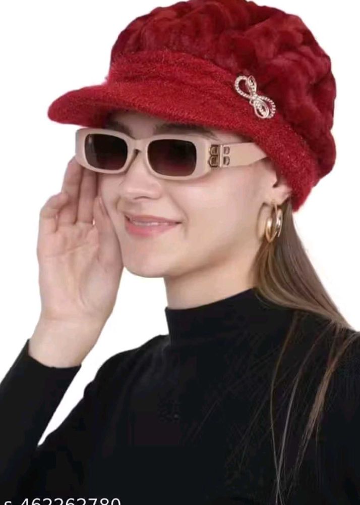 Red Beret Hat with Bow