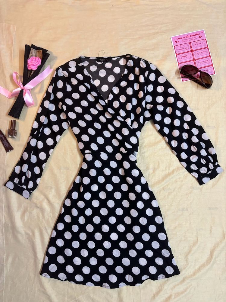 y2k polka dot wrap top / dress