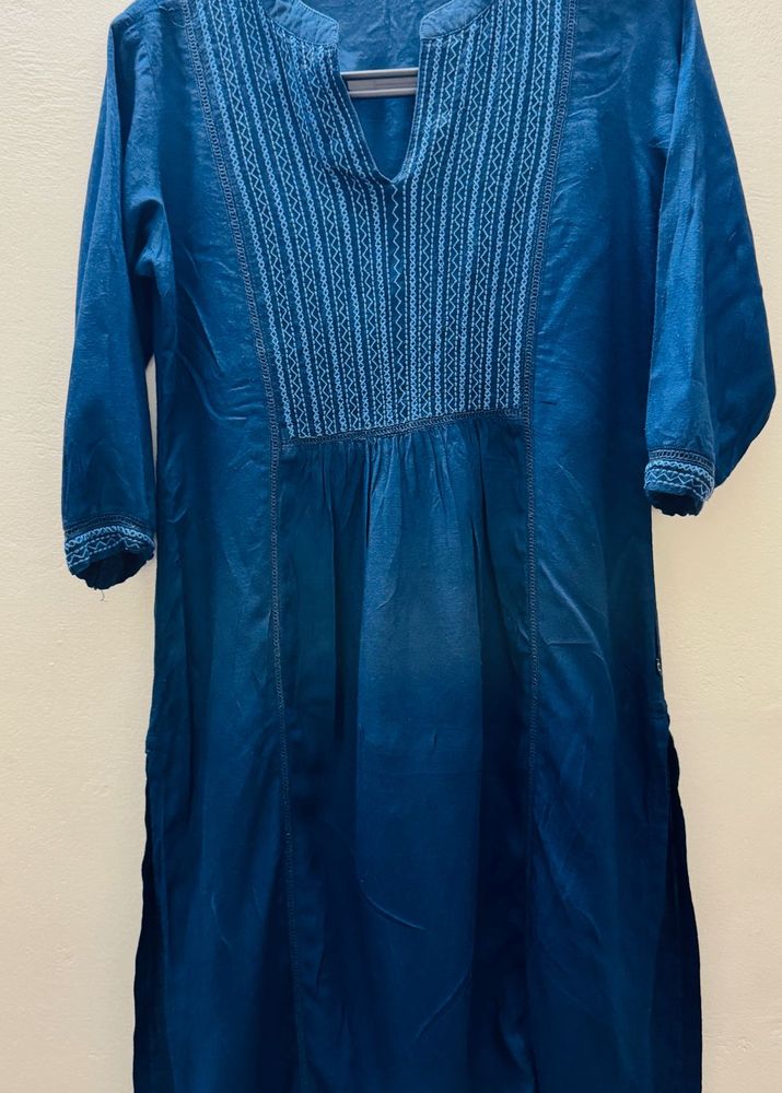 Blue Embroidered Tunic
