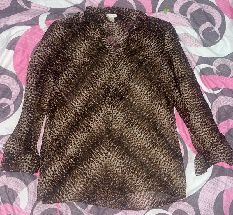 Animal Print Oversized Top