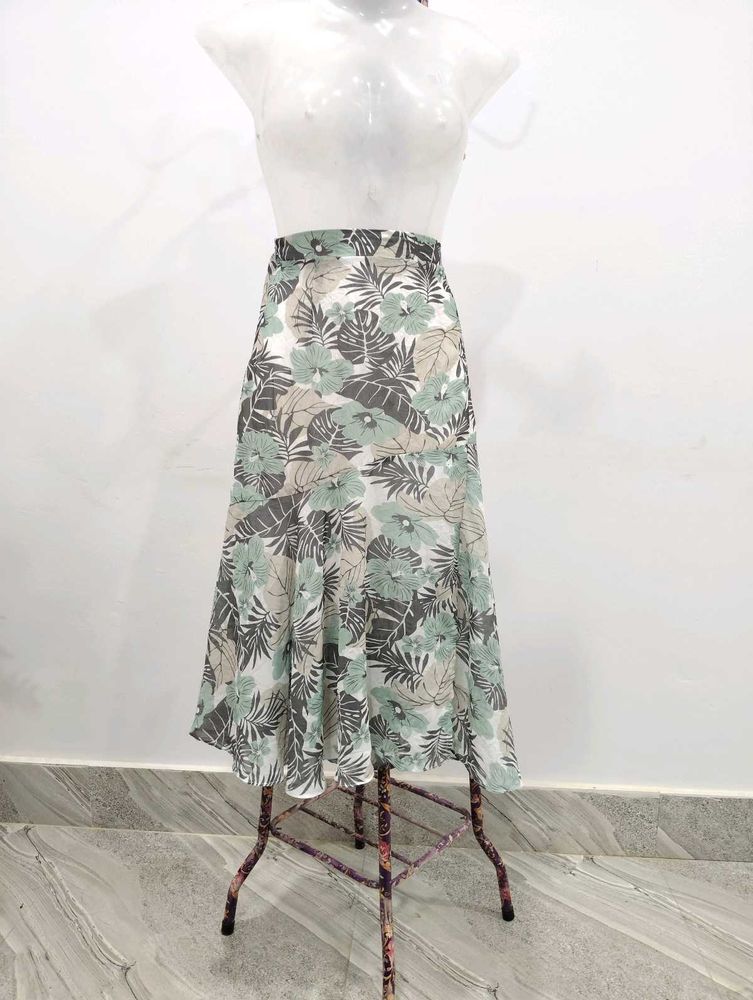 Floral Print Midi Skirt