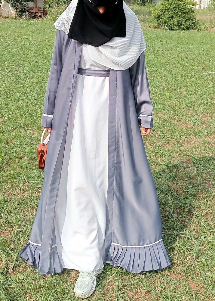 Elegant Grey Abaya Set