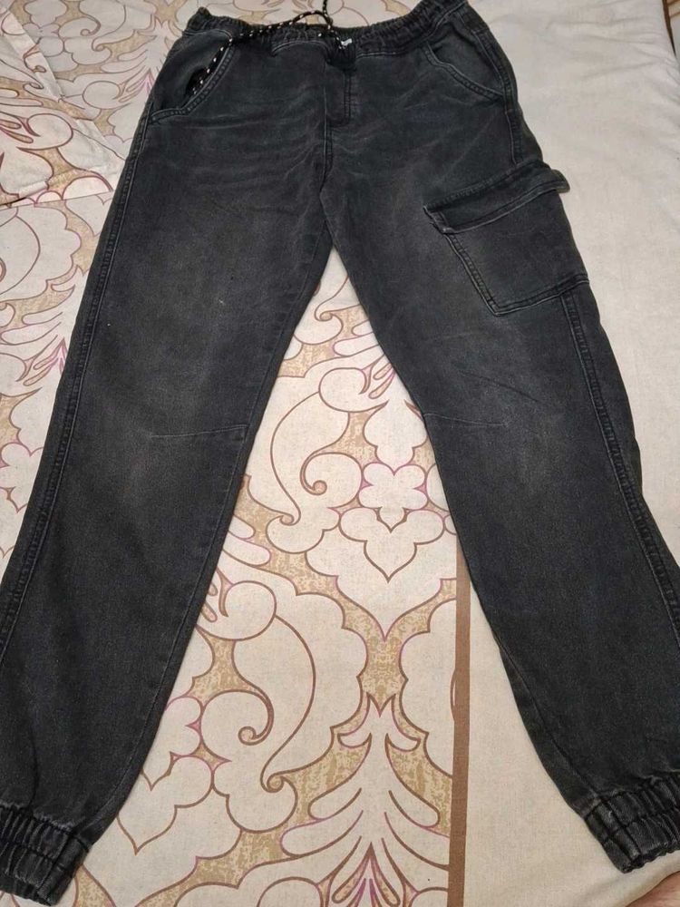 Black Cargo Joggers