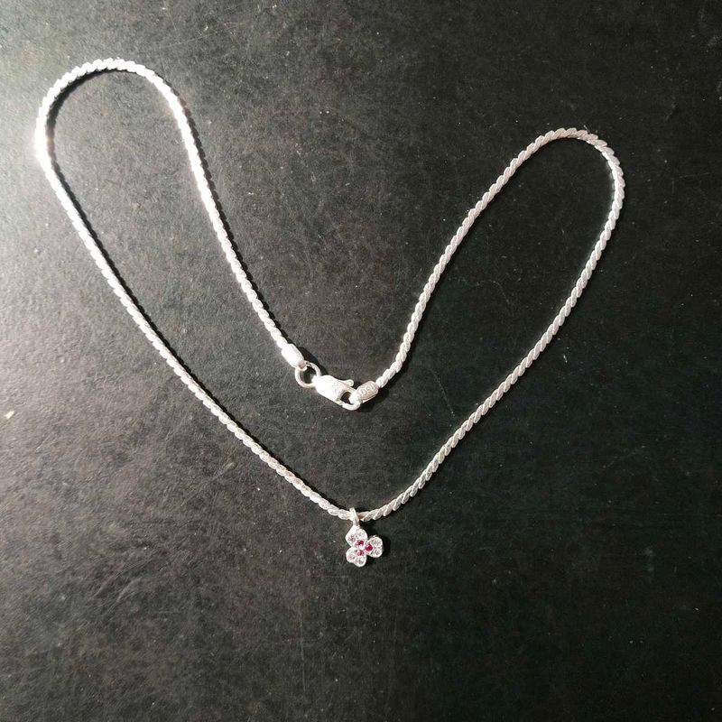 pure Silver Snack Chain+Pandent 16inch