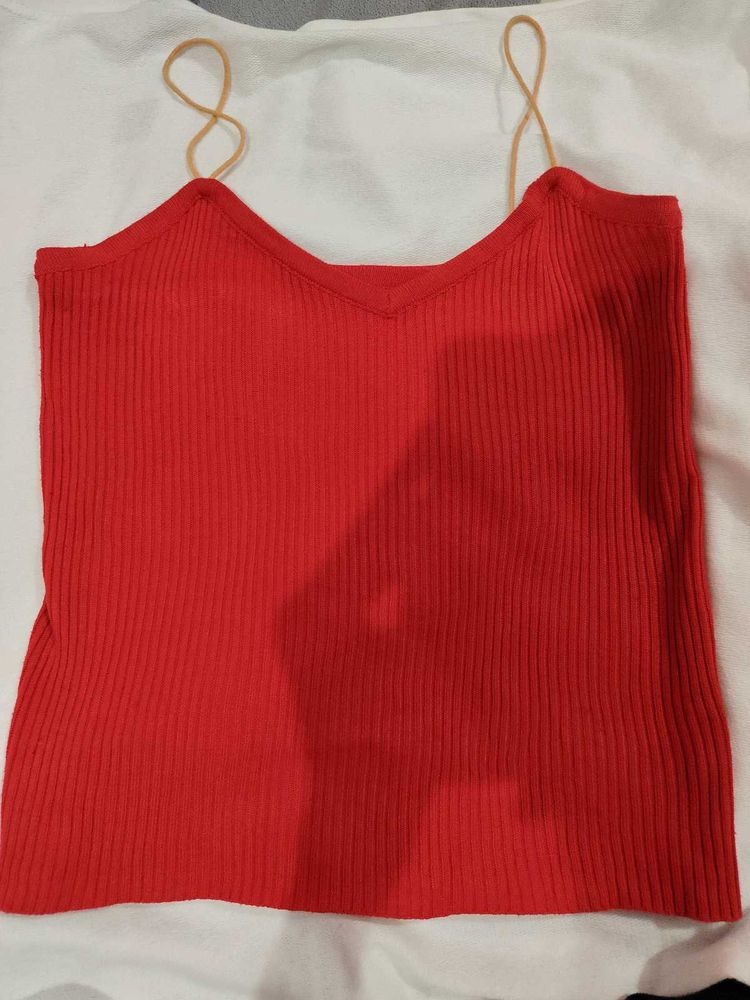 Red Crop Cute Top