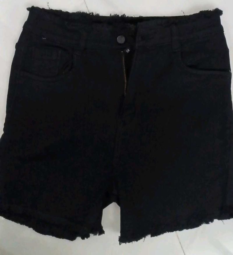 Black Denim Shorts