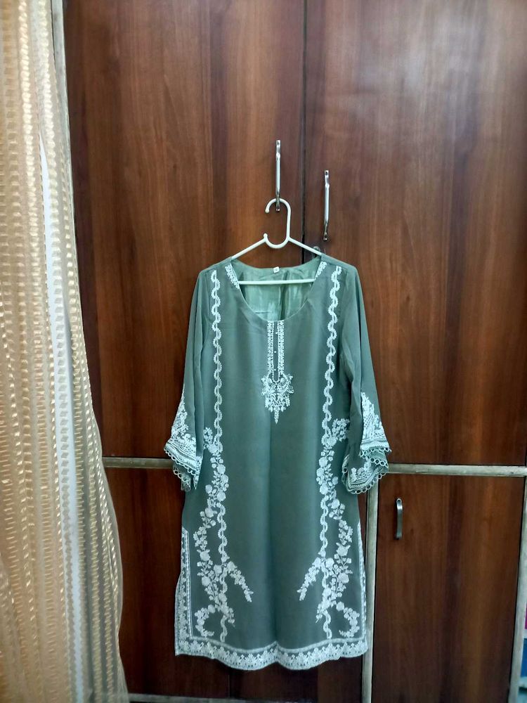 Georgette Pakistani Kurti With Stretchable Trouser