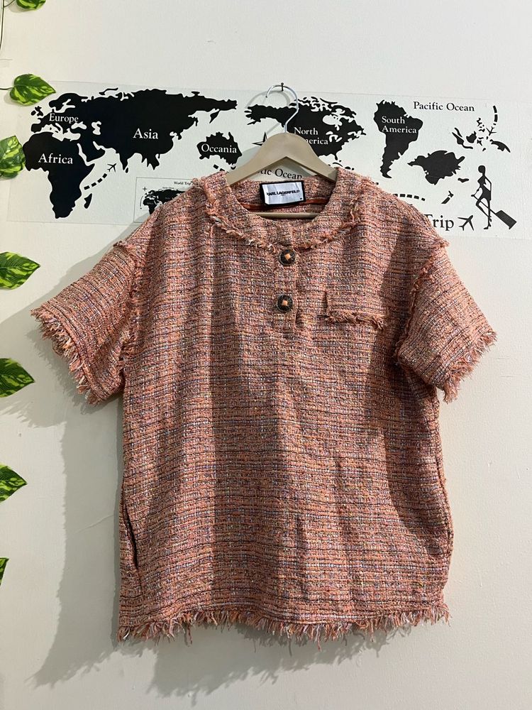 Frayed Tweed Top