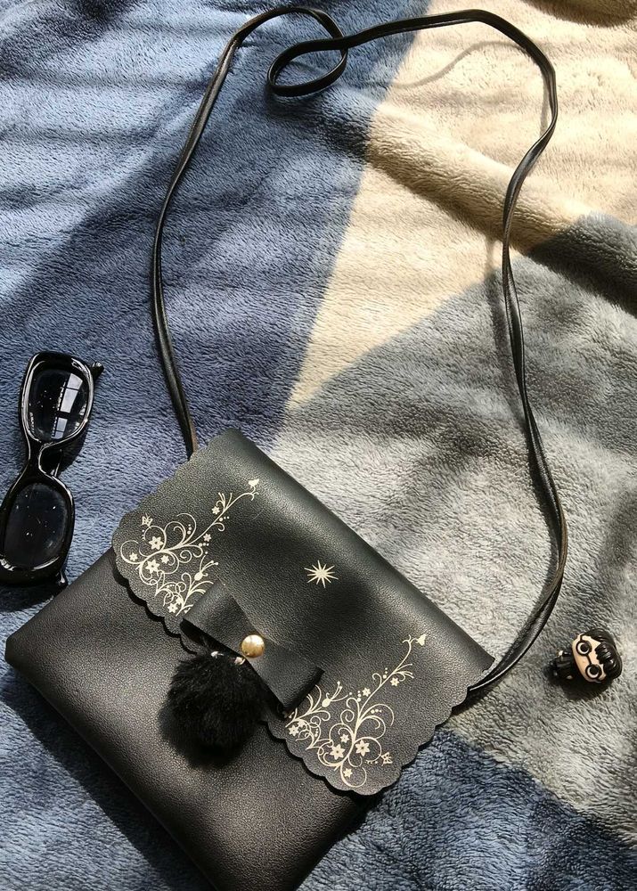 Black Floral Crossbody Bag