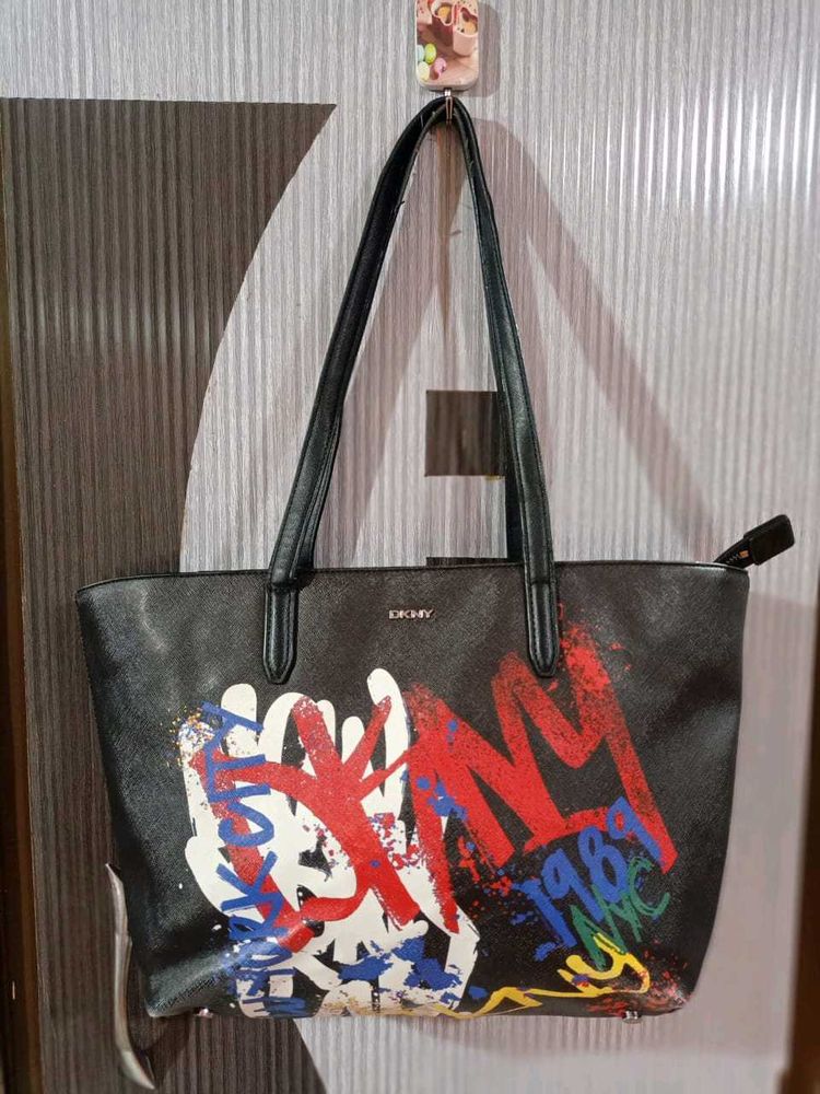 DKNY Graffiti Print Tote Bag