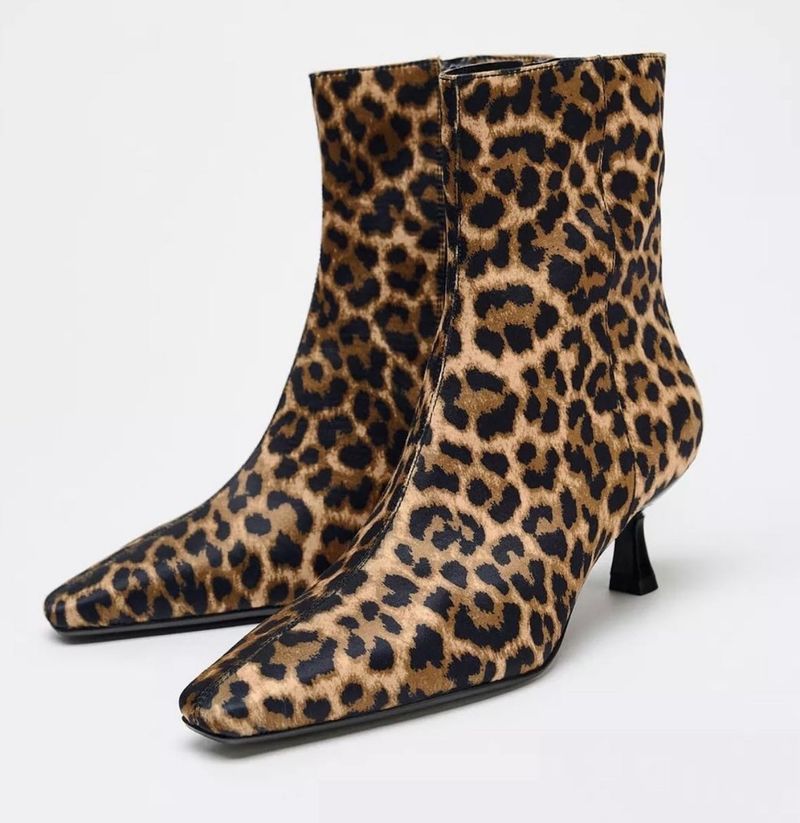 Zara animal Print Ankle Boots