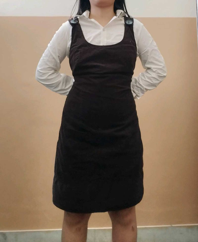 Brown Pinafore Dress