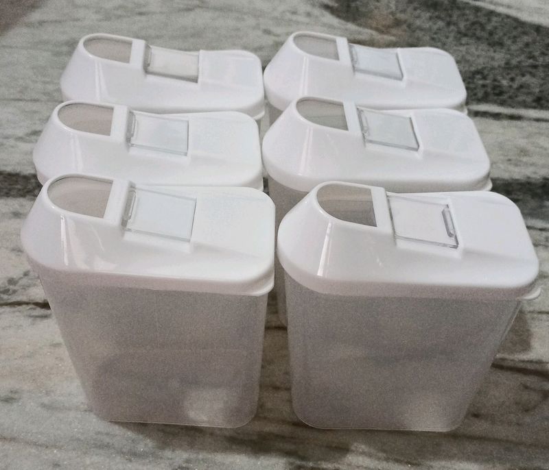 Set Of 6 Kitchen Containers - 750ml Each